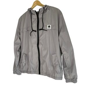 Abollria Men's Gray Lightweight Hooded Windbreaker‎ Jacket Size M